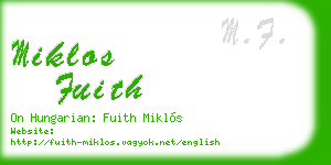 miklos fuith business card